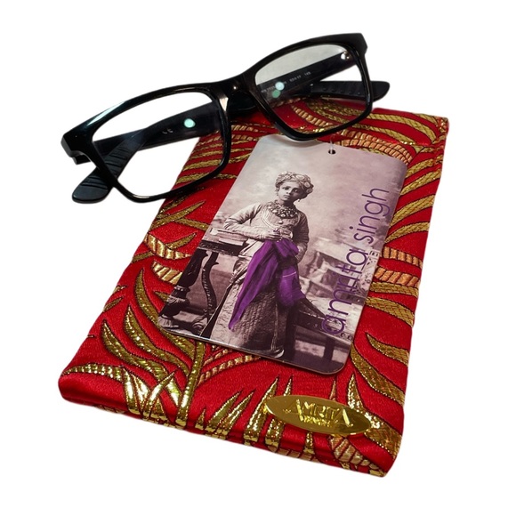 🎁 AMRITA SINGH Beijing Eyewear Case Red/Gold NWT - Picture 10 of 12